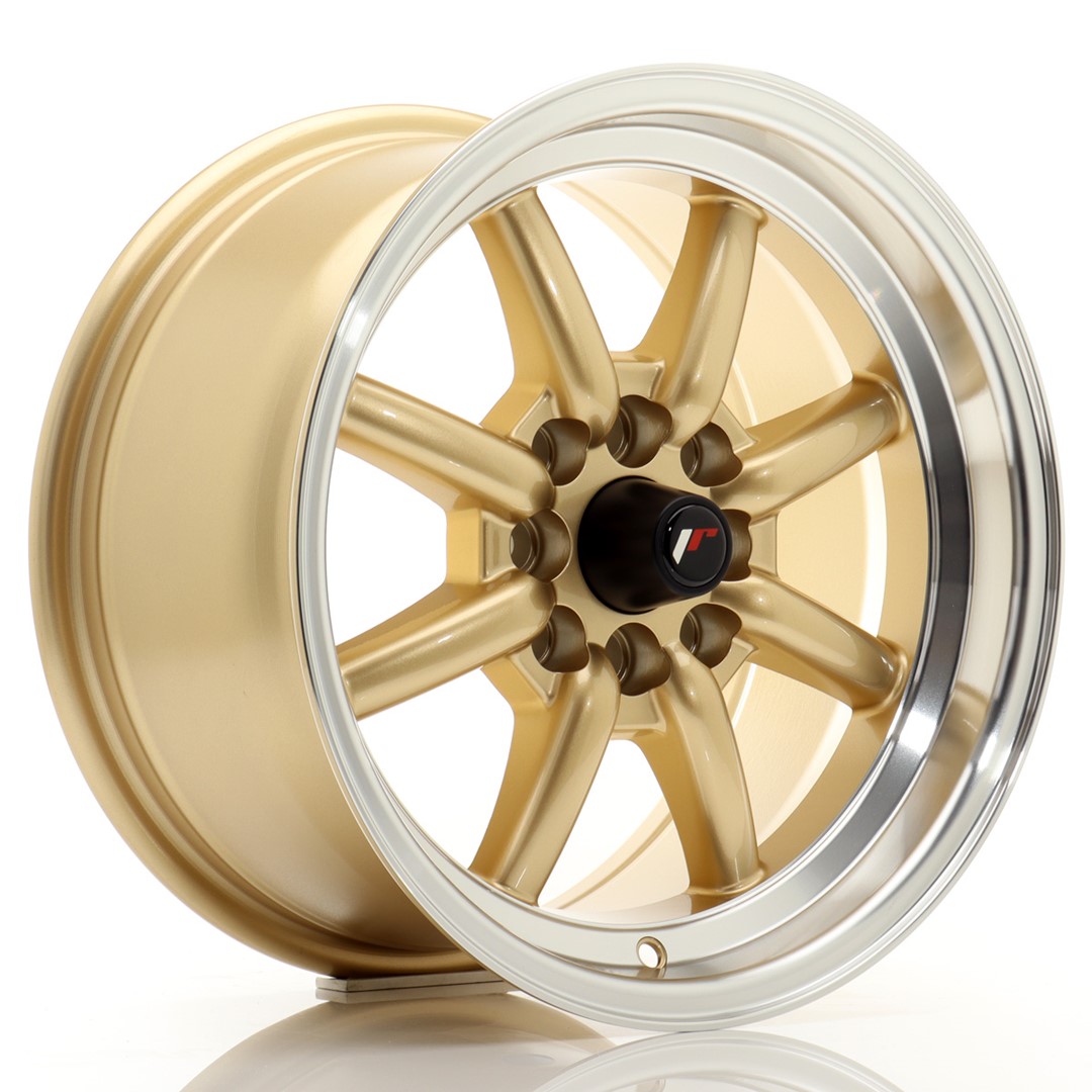 JR Wheels JR19 15x8 ET20 4x100/114 Gold w/ Machined Lip Alloy Wheel