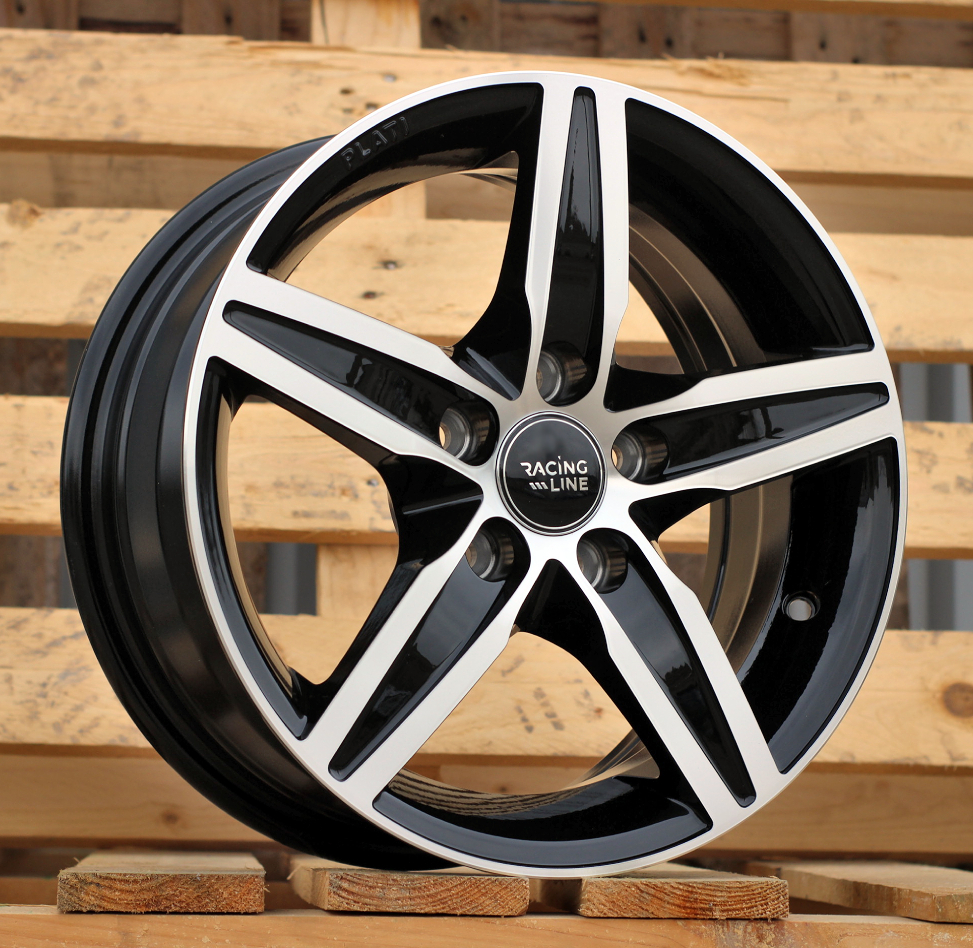 R14x6 5X100 ET 35 57.1 L299 Black Polished (MB) For RACIN (R)